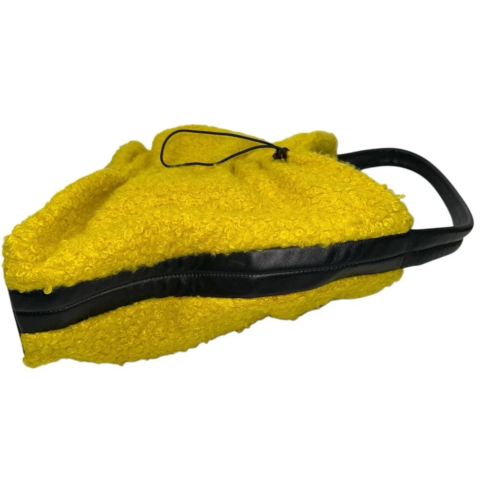 HTF Staud Felix Faux Sherpa Tote Mustard Yellow 220000‎